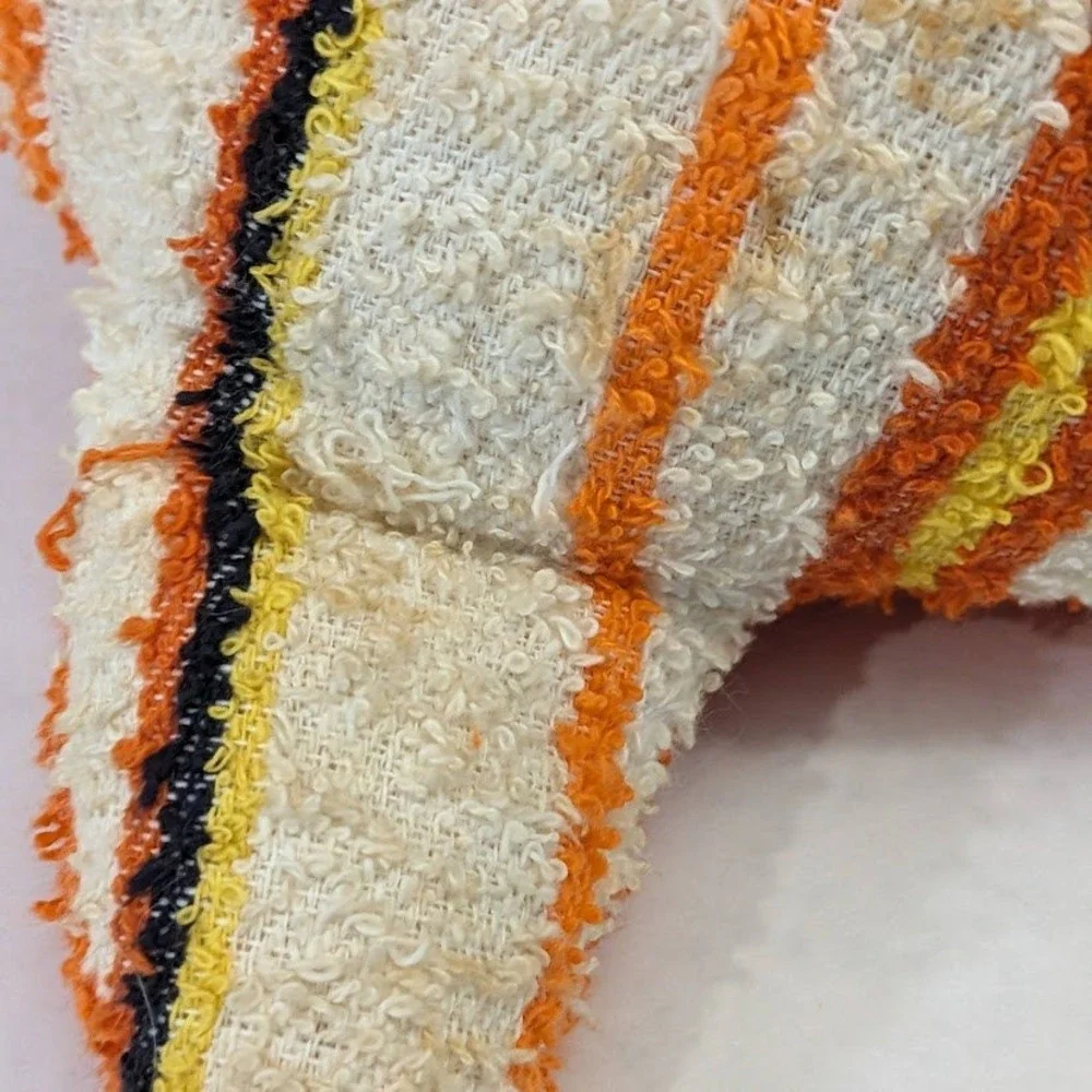 Vintage Dee Gee of California Terry Cloth Plush Fish Orange Striped Stuffed Toy